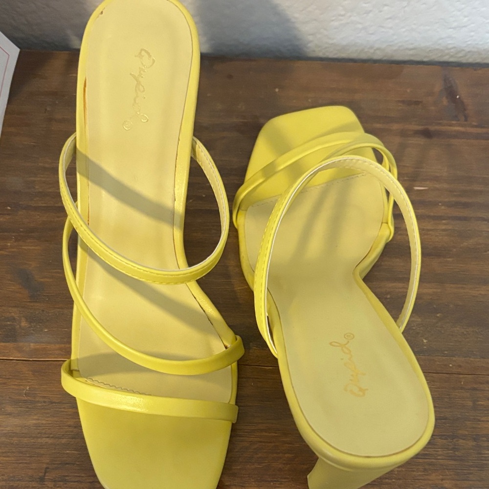 Lemon Strappy Heels - Picture 1 of 3